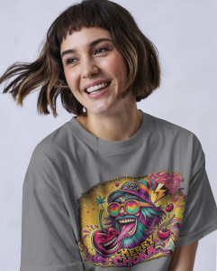 cherry choka t-shirt modeled